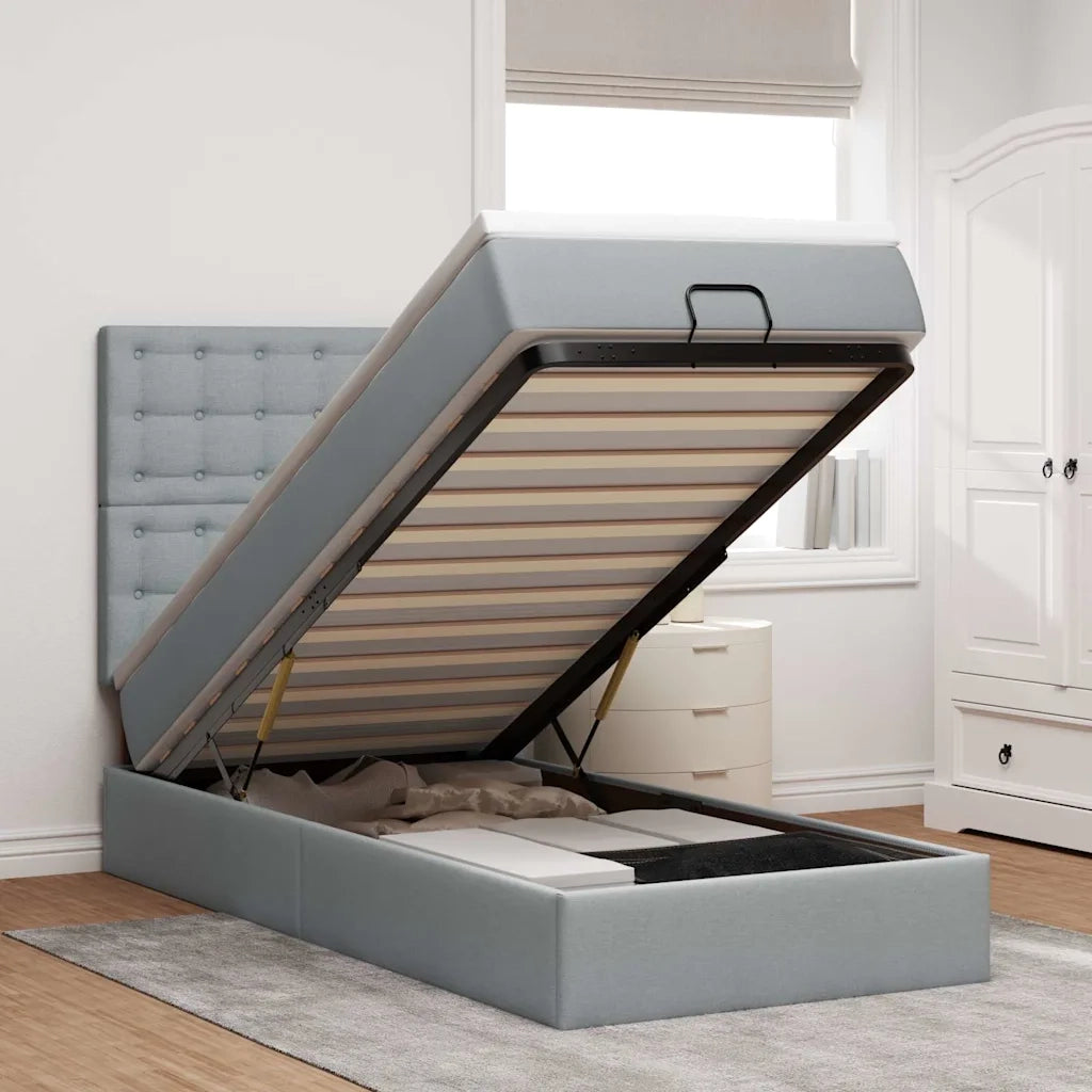 Struttura Letto Pouf con Materasso 100x200 cm in Tessuto 3314148
