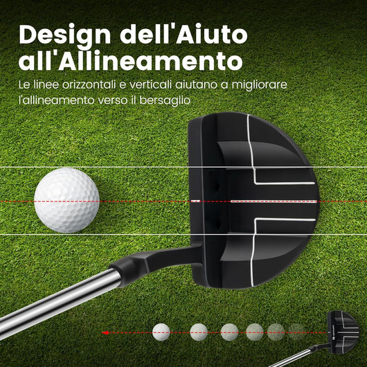 Chipper da Golf, Cuneo da Golf da 89 cm con Linee di Allineamento per Migliorare la Precisione, Club da Golf per Destrorsi