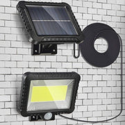 Lampada Esterna con Sensore di Movimento e Energia Solare - Lampada da Terra per Illuminazione Esterna - 100 LED - Risoluzione di Illuminazione con Sensore Avanzato