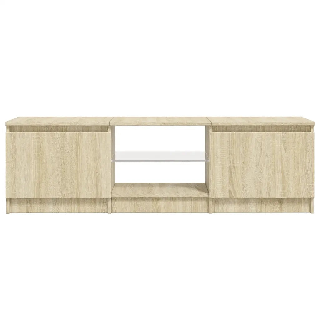 Mobile Porta TV con Luci LED Rovere Sonoma 140x40x36 cm 804295