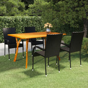 Set Mobili da Pranzo per Giardino 5 pz Nero 3072128