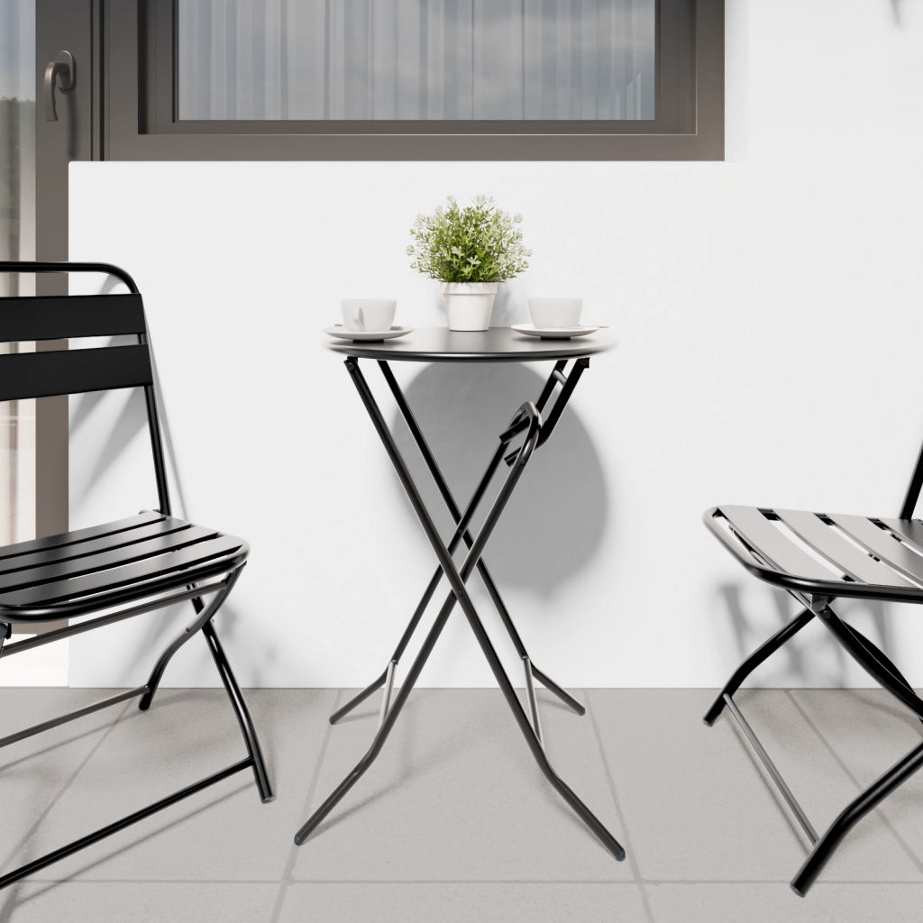 Tavolo da giardino pieghevole Antracite Ã˜50x72 cm Acciaio