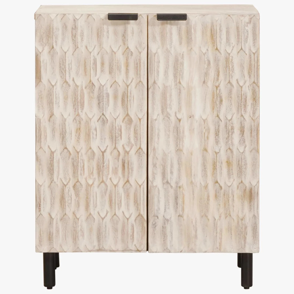 Credenza | Madia | Buffet da pranzo | Armadio da pranzo Finitura Bianco Lavato 60 x 33 x 75 cm