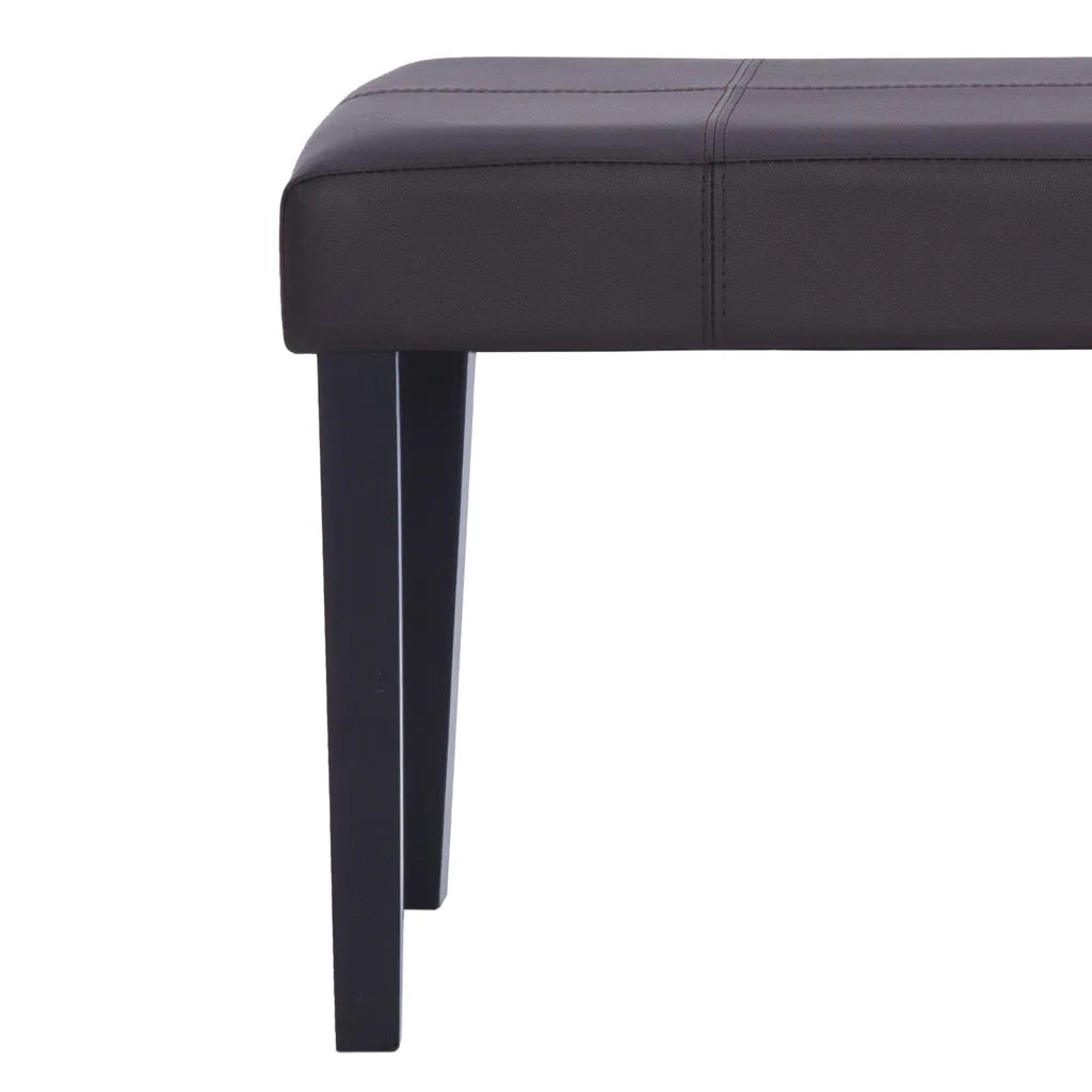 Panca-Sgabello 106 cm Marrone in Similpelle