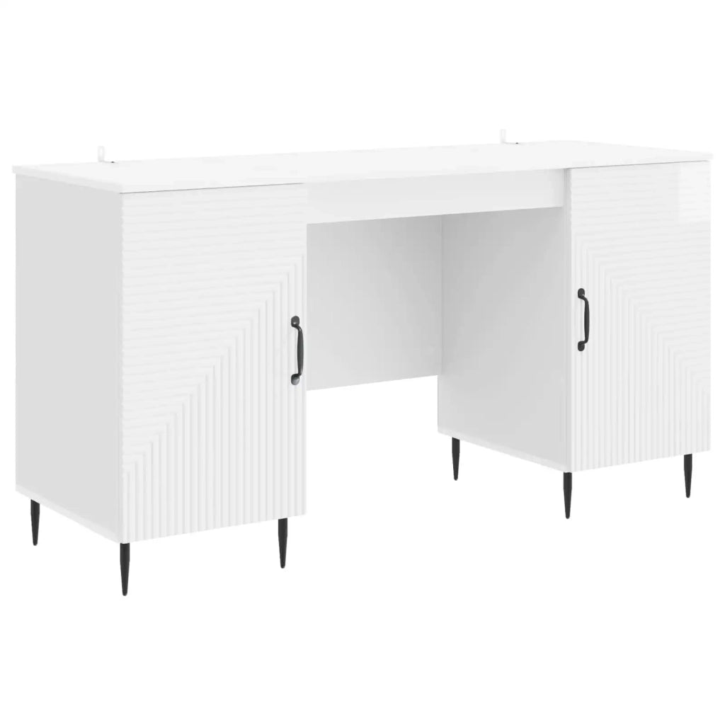 Scrivania Bianco Lucido 142,5 x 50 x 75 cm Legno ingegnerizzato 3414607