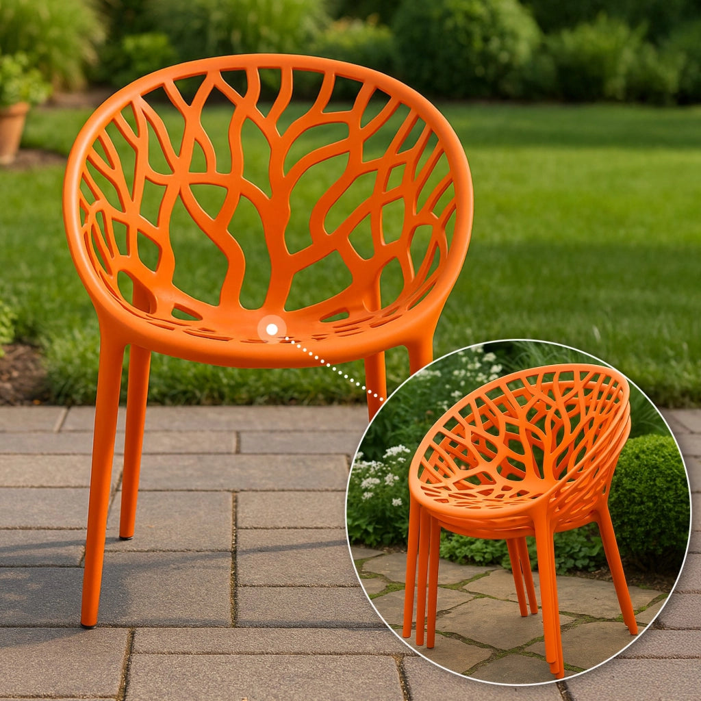 Set 4 sedie da giardino HOPE arancione