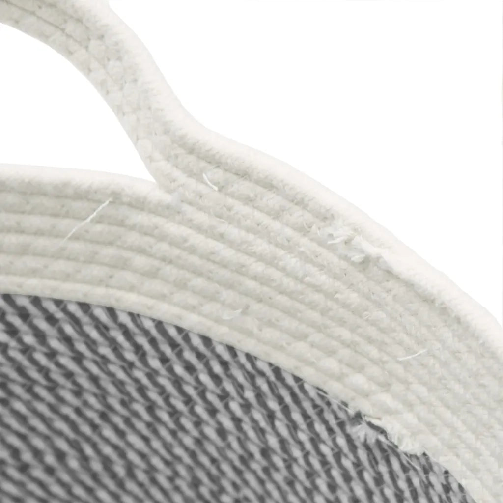Cestino Portaoggetti Grigio e Bianco ?40x25 cm in Cotone CFW8109762