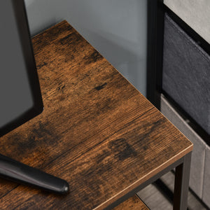 Mobile TV 98x29x56 cm 2 Ripiani 2 Cassetti in Tessuto Grigio