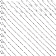 Catenella in acciaio zinkato, 20 pezzi, chiusura a granchio, argento, 45 cm x 1,5 mm, per creare gioielli.