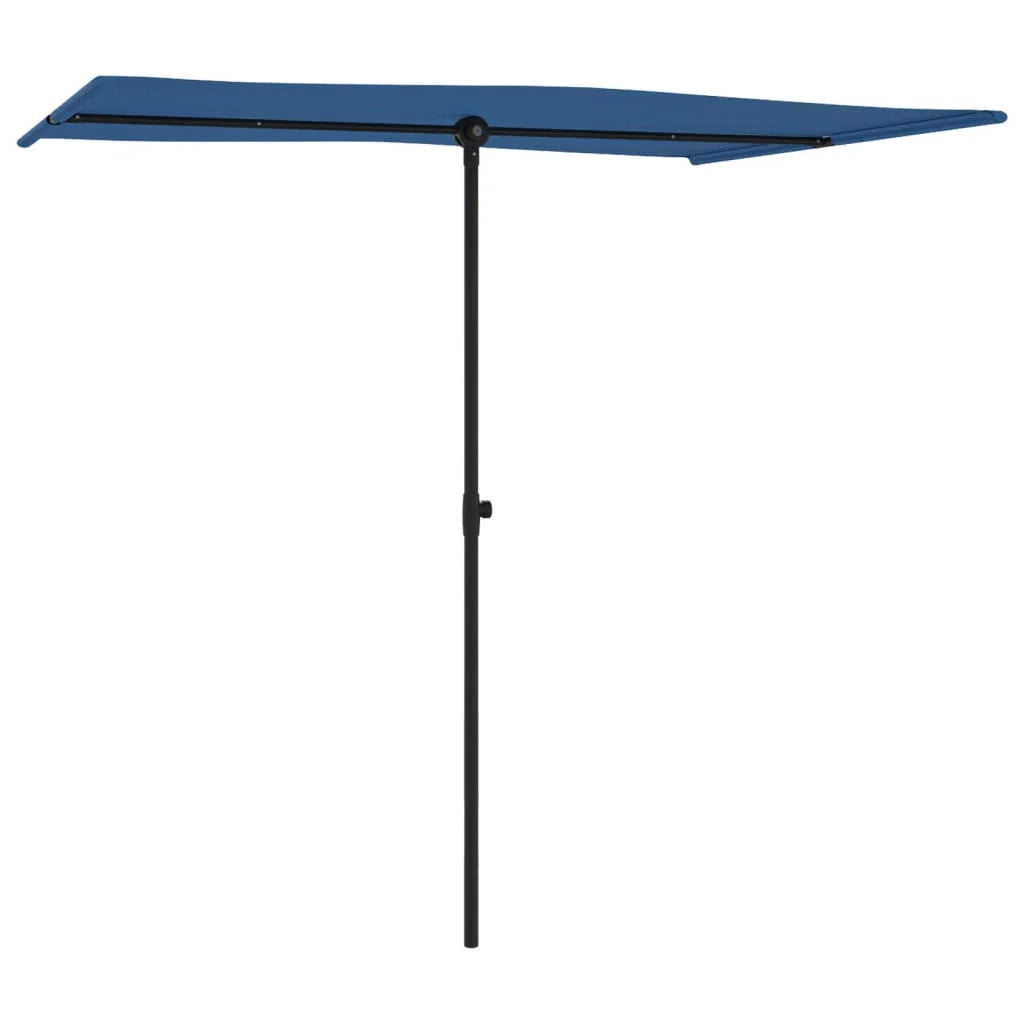 Ombrellone da esterno con palo in alluminio 2 x 1,5 m azzurro 02_0008227