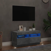 Mobile Porta TV con Luci LED-Mobile per TV-Credenza TV Grigio Cemento 80x35x40 cm