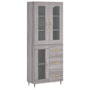 Buffet credenza cassettiera armadio mobile contenitore organizer cucina soggiorno salotto rovere Sonoma alto 69,5 x 34 x 180 cm legno ingegnerizzato grigio 02_0035611