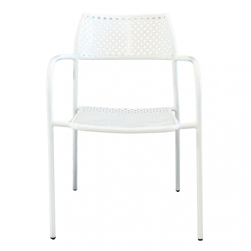 Sedia da Giardino Windsor Impilabile 56x56x78 h cm in Acciaio Bianco