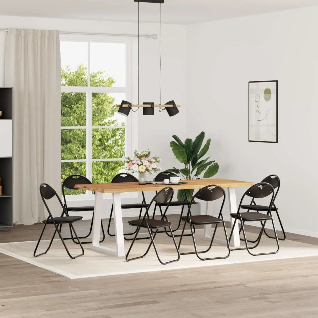 Sedia pieghevole 8 pcs Nero 48 x 43,5 x 81 cm Pelle Sintetica 42029067