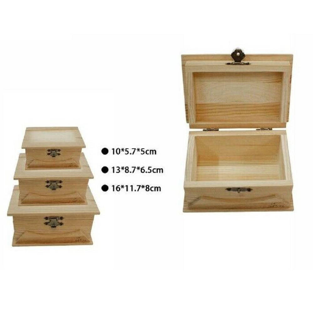 Trade Shop - Set 3 Scatole In Legno Decoupage Tris Matrioska Scatola Cofanetto Ly-3038 -