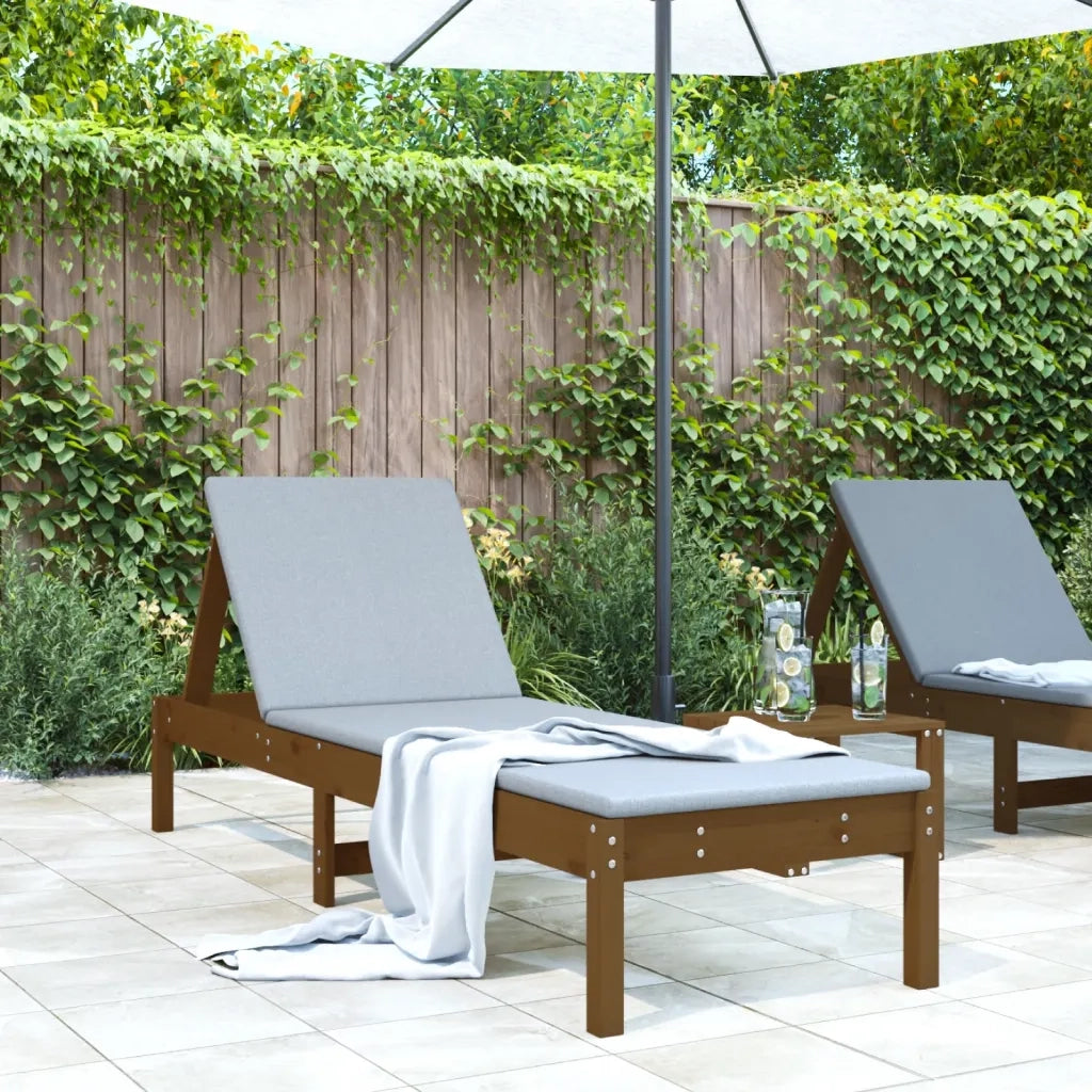 Lettino Prendisole | Sdraio da giardino | Lettino da sole Ambra 199,5x60x74 cm Legno Massello di Pino