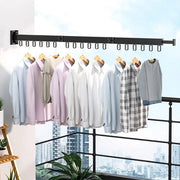 Droogrek per Parete 120 cm con 18 Ganci - Asciugamani per Balcone Camera da Letto Bagno