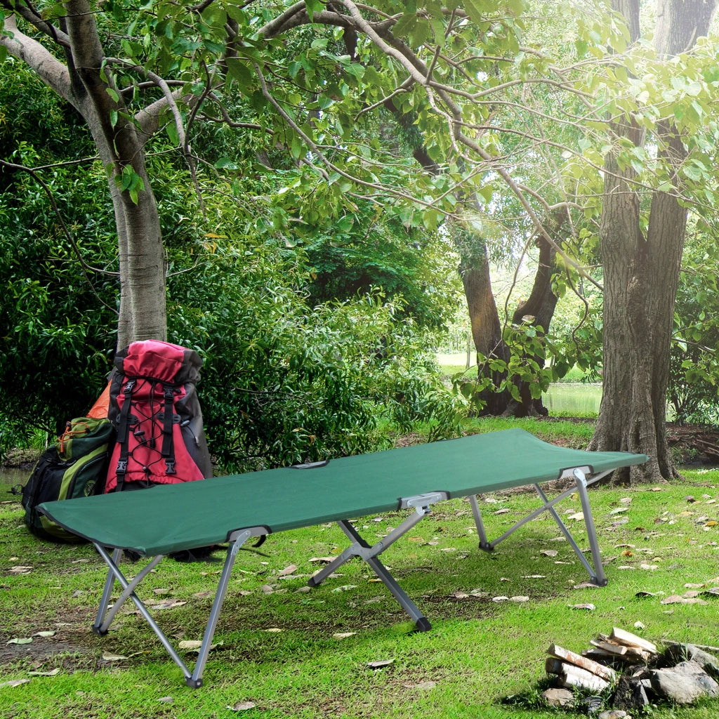 Letto da Campeggio Pieghevole ¨C Xylo ¨C Tessuto Oxford 600D Struttura Metallo 193x64x40 cm Verde