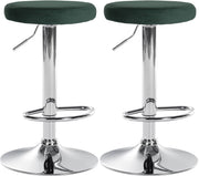 2er Set Barhocker Ponte Samt chrom