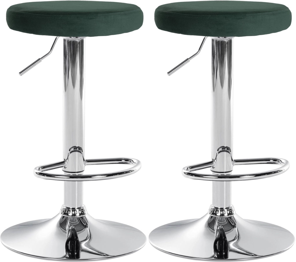 2er Set Barhocker Ponte Samt chrom