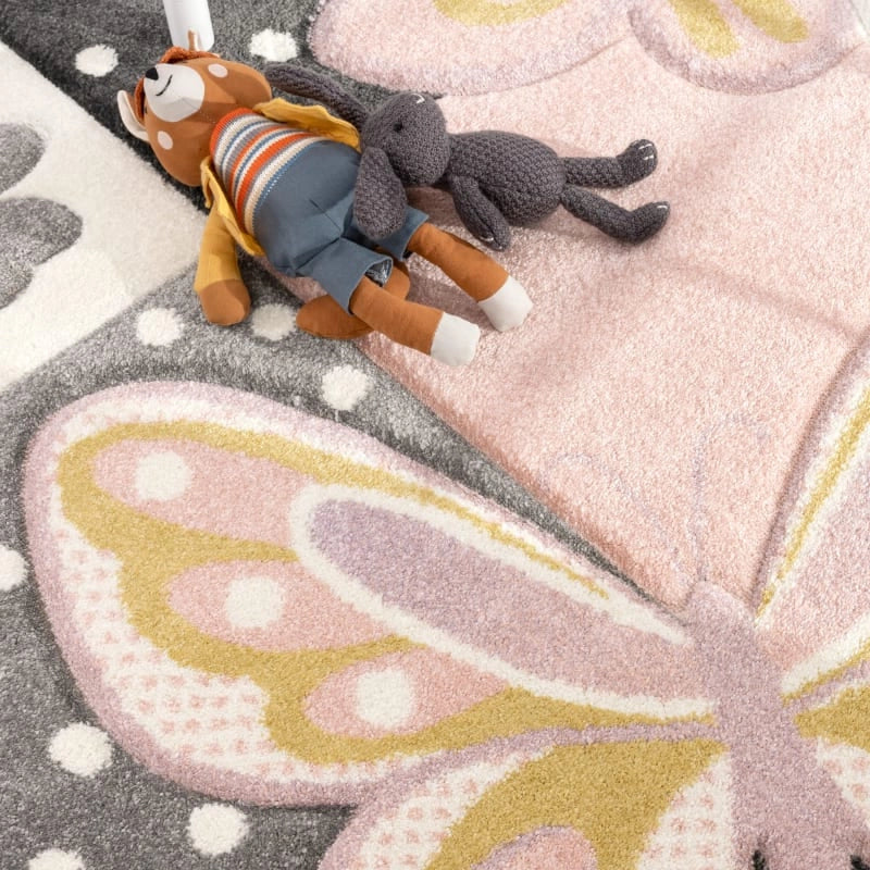 Tappeto cameretta Farfalle per bambini Dimensioni: cm 80x150