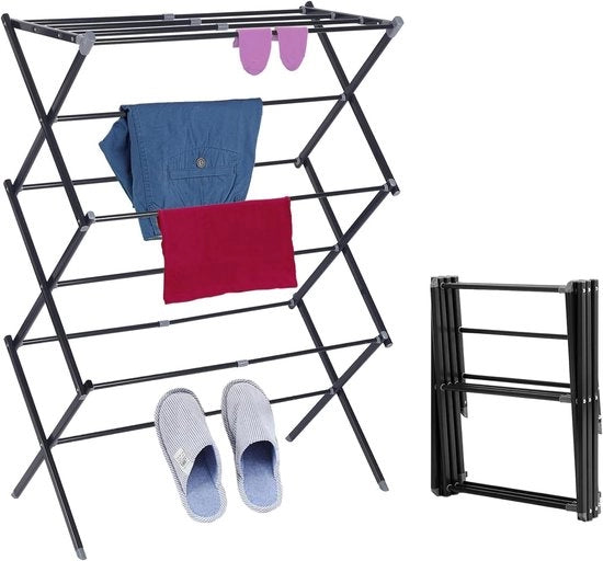 Wastafel in legno con 6 livelli, ideale per piccoli spazi, nero