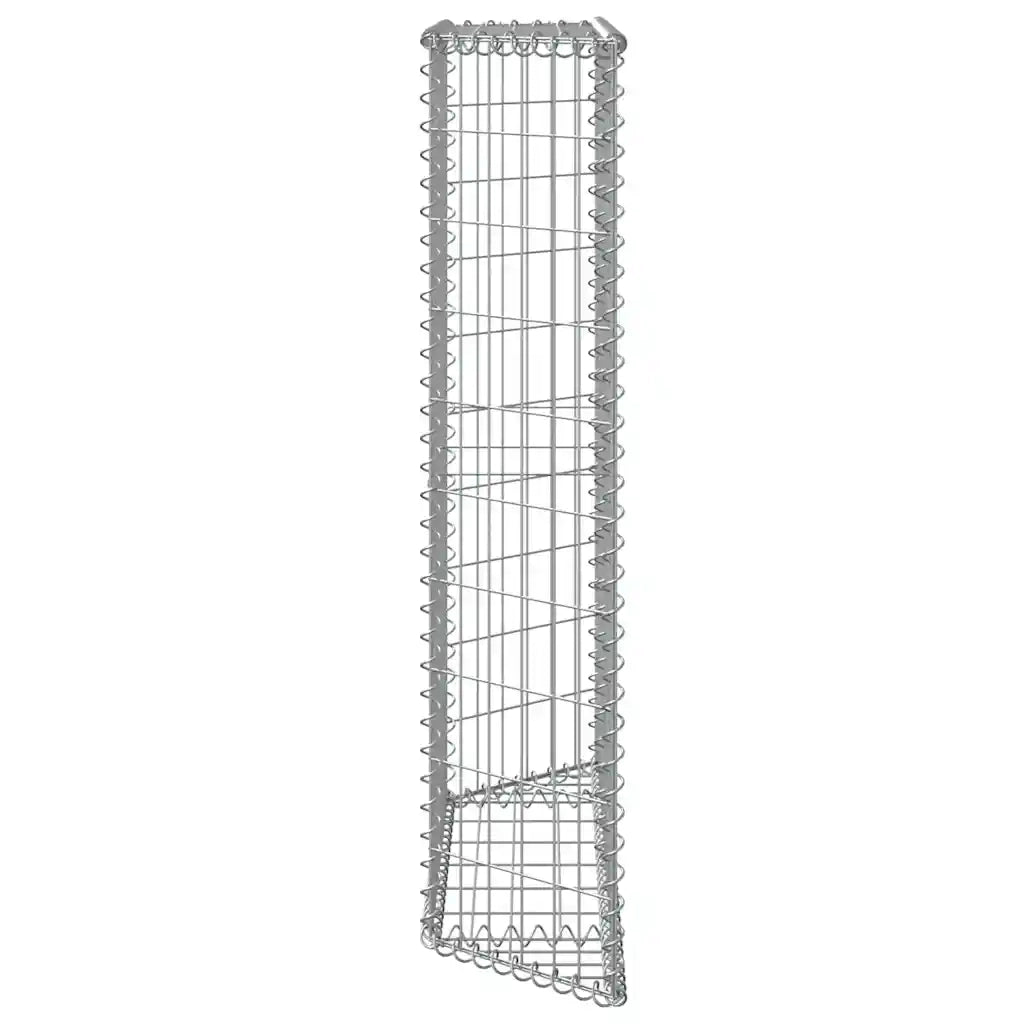 Gabbione Fioriere | Cassetta per fiori | Letto Rialzato Trapezio Acciaio Zincato 100x20x100 cm