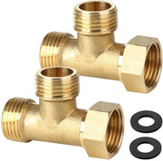 T-fitting 1/2 pollici in rame - 3 vie - 2 pezzi - inox - resistente alla corrosione - pressione massima 35 bar - T-stub di rame