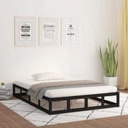 Giroletto-Struttura Letto Nero 120x190 cm Small Double in legno Massello