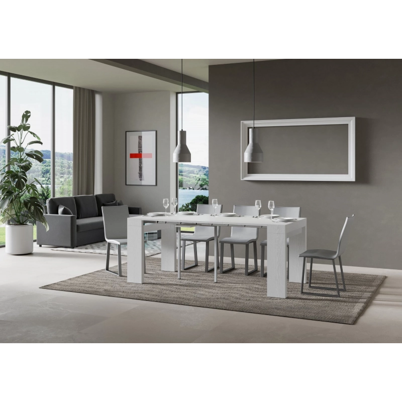 Consolle allungabile 90x40/300 cm Roxell - Bianco Frassino