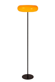Lampada da terra retro SENTINO 3xG9 vetro arancio nero Lucide