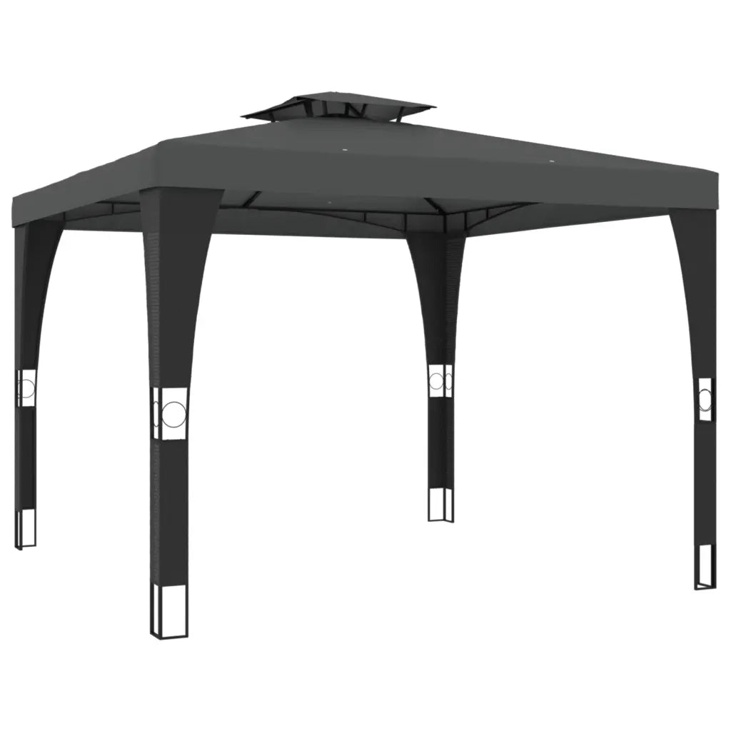 vidaXL Gazebo con Tetto Doppio Antracite 2,98x2,98 m in Acciaio