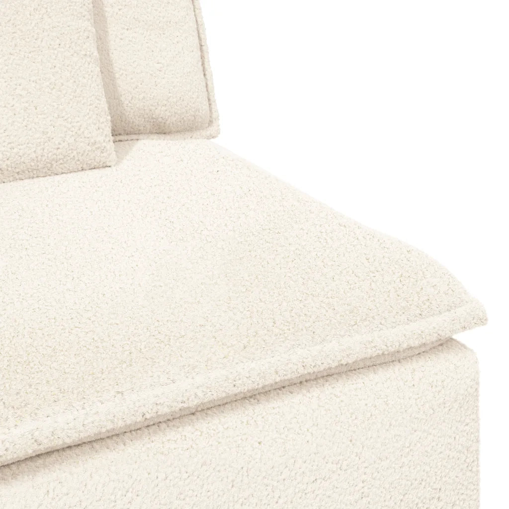 Modulo Centrale Divano Modulare con Cuscini Crema 100 cm 958779