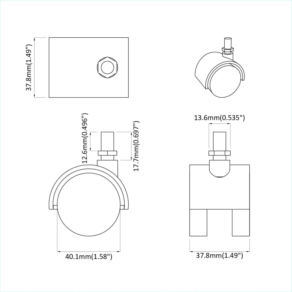 Ruote 12 pz Nero 40,1 x 37,8 mm PP e Ferro CFW9738685
