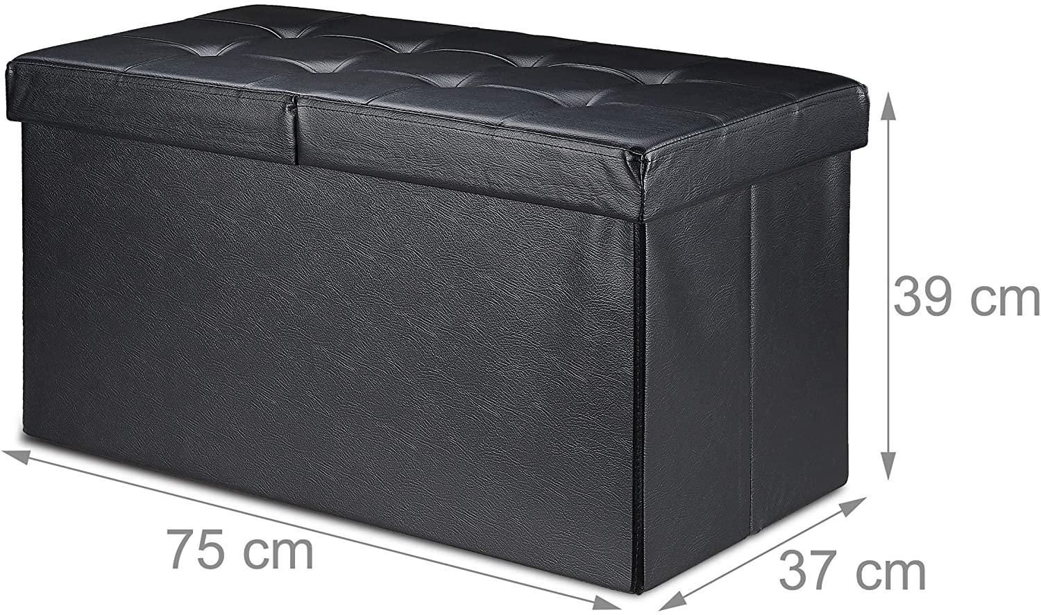 Panca con contenitore con coperchio in ecopelle 75 cm nero 13_0000372_2