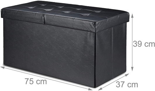 Panca con contenitore con coperchio in ecopelle 75 cm nero 13_0000372_2