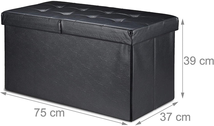 Panca con contenitore con coperchio in ecopelle 75 cm nero 13_0000372_2