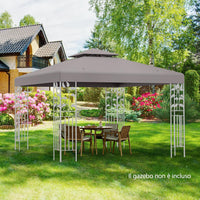 Tetto di Ricambio per Gazebo da Giardino Copertura di Ricambio Gazebo 3 x 3 m (Grigio)