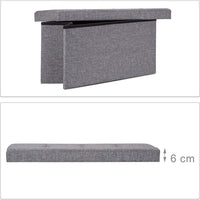 Panca sgabello pouf pieghevole contenitore poggiapiedi 76 cm lino grigio 13_0002337_3