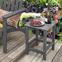 Tavolino da Giardino Quadrato per Esterno, Tavolo Adirondack in HDPE Resistente alle Intemperie, per Interno ed Esterno Patio, Portico, Giardino, Facile Manutenzione (Quadrato, Grigio)