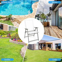 Set di 2/4 Sedie Pieghevoli da Giardino in Textilene, Sedie da Esterno con Schienale Alto, Poltrona Portatile per Giardino Campeggio Patio, Portata 150 kg (4, Bianco, 62 x 58 x 96 cm)