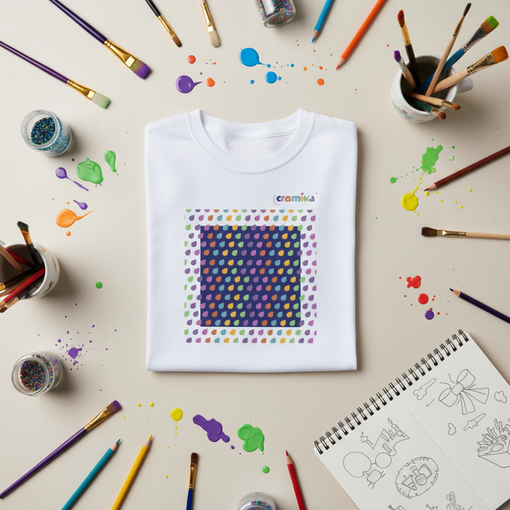 T-shirt cromika arte e colore in cotone naturale *** misura extralarge - xl, modello colorful drops, confezione 1