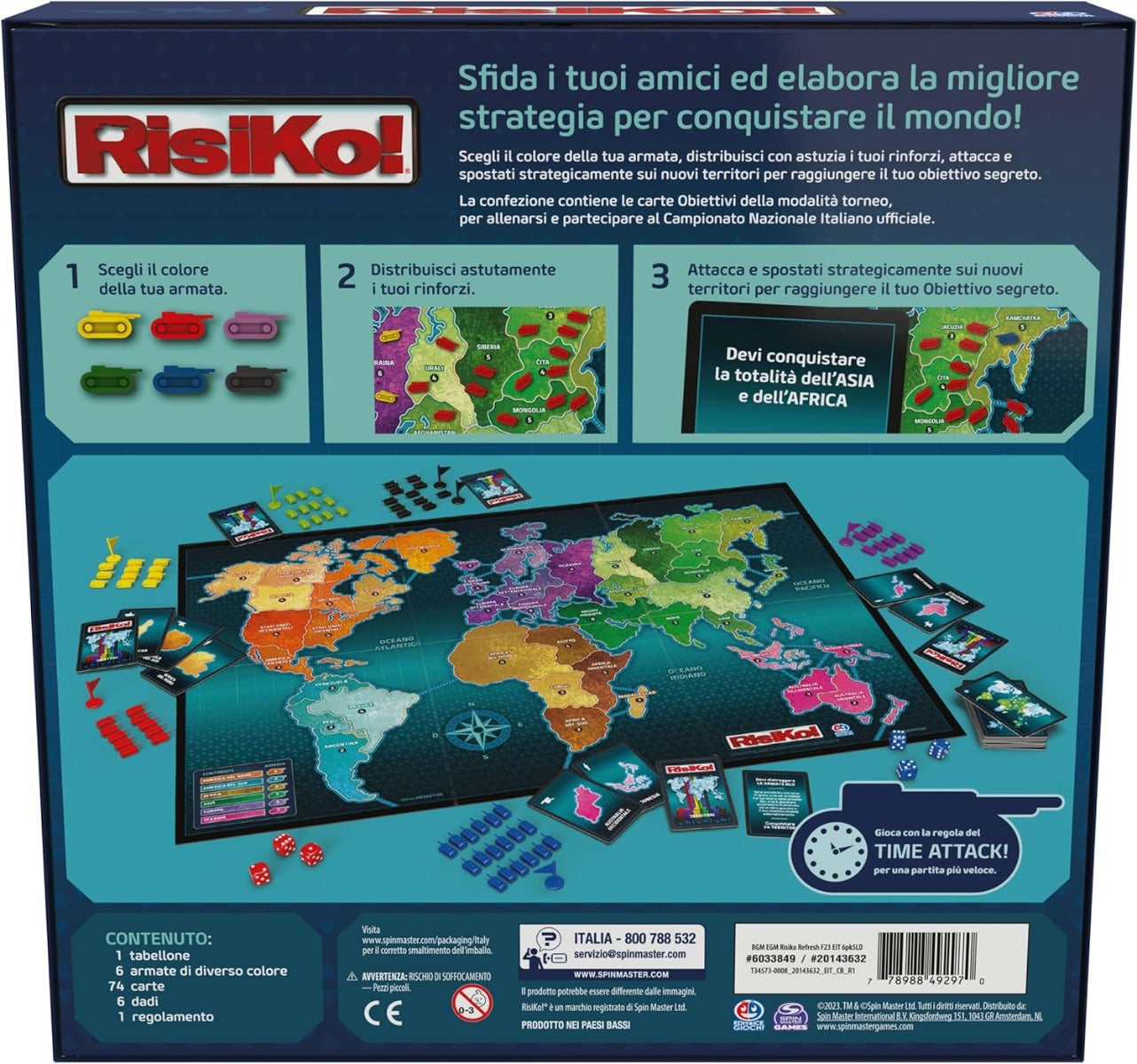 Editrice Giochi, Risiko, Giochi in Scatola, Risiko Classico Edizione 2023, Giochi di Società e Strategia per Famiglia e