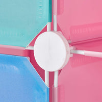 Scaffale portaoggetti per bambini armadietto modulare in plastica armadio animali armadio rosa 13_0001209