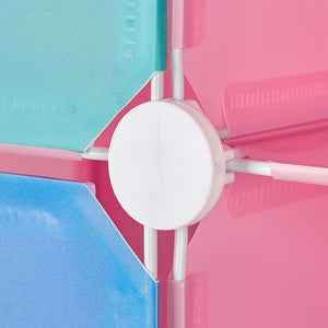 Scaffale portaoggetti per bambini armadietto modulare in plastica armadio animali armadio rosa 13_0001209