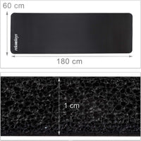 Tappetino yoga spessore 1 cm cinturino in gomma trasporto ginnastica pilates aerobica nero 13_0002843_3