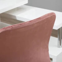 Sedia da ufficio design contemporaneo poltrona girevole 360° ergonomica schienale curvo altezza regolabile rivestimento velluto 56 x 60 x 102 cm rosa e dorato
