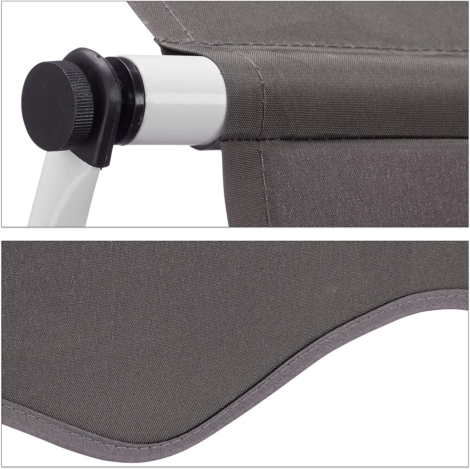 Tenda da balcone telescopica a manovella altezza regolabile in acciaio poliestere resistente ai raggi UV 250 x 120 cm grigio 13_0002541_4
