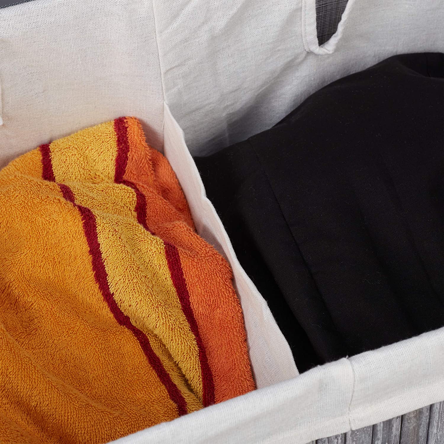 Cesto portabiancheria cesto 2 scomparti con sacco 95 litri bambù grigio 13_0001904_5