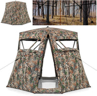 Tenda da Caccia per 2-3 Persone, Tenda Mimetica a Visione a 360° Trasparente per Caccia, Tenda Pop-Up Camouflage con Borsa da Trasporto, Attrezzatura e Accessori da Caccia, 249 x 211 x 175 cm